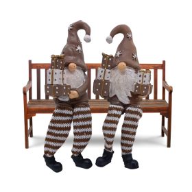 Karácsonyi  lógó lábú dekor manó 18cm