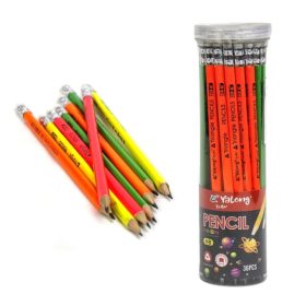 Grafitceruza háromszög radíros neon Yalong HB 36db-os