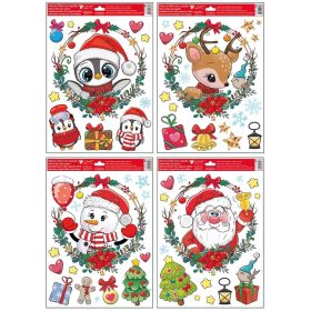 Ablakmatrica színes karácsonyi korszorú motívum 30x42cm