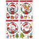 Ablakmatrica színes karácsonyi korszorú motívum 30x42cm