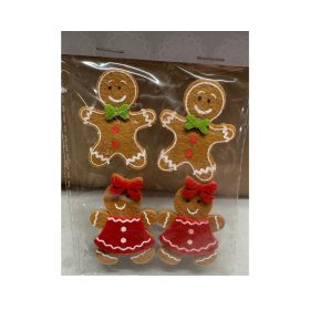 Öntapadós filc mézeskalács figura 4db-os 5cm