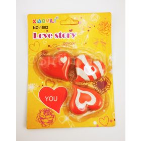 Radír 3db os Szív forma