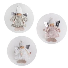 Textil akasztható angyal csillám 12cm