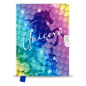 Emlékkönyv lakatos, sima 80 lapos Unikornis