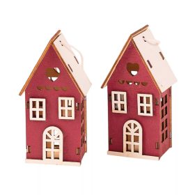 Fa házikó piros 2db-os 7cm 