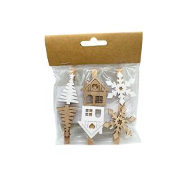 Karácsonyi fa dekor csipesz 6db-os 4cm