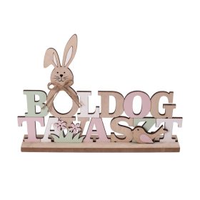 Fa felirat Boldog tavasz nyuszival
