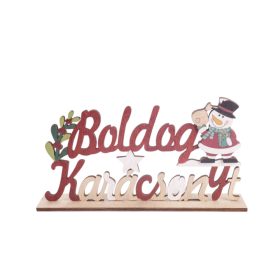 Boldog karácsonyt felirat fa talpon 23x12cm