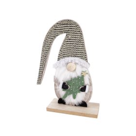 Karácsonyi filc orrszakáll zöld, fa talpon 14x21cm