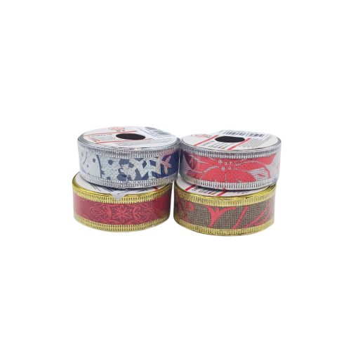 Karácsonyi dísz szalag keskeny, 2,5cmx2,7m 