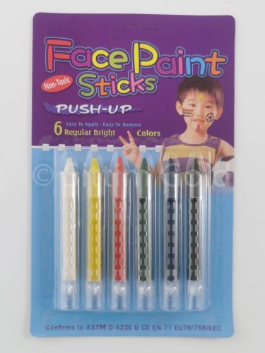 Arcfesték ceruza, 6db/csomag, sima vagy neonos