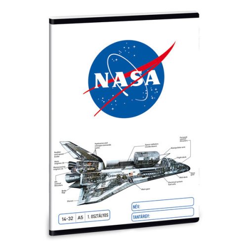 Füzet ARS UNA A/5 32 lapos vonalas 14-32 I. osztályos NASA x