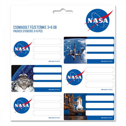 NASA csomagolt füzetcímke (3x6 db)