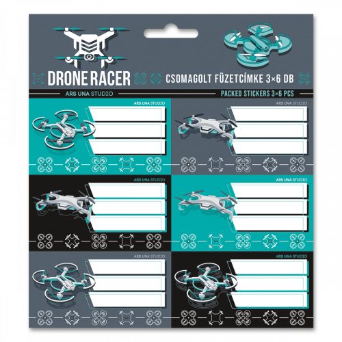 Ars Una Drone Racer csomagolt füzetcímke (3x6 db)