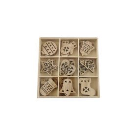  Fa dekoráció 27db-os, karácsonyi díszek