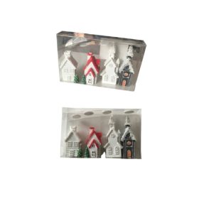 Kari dekor házikók, 4db-os 5-7cm