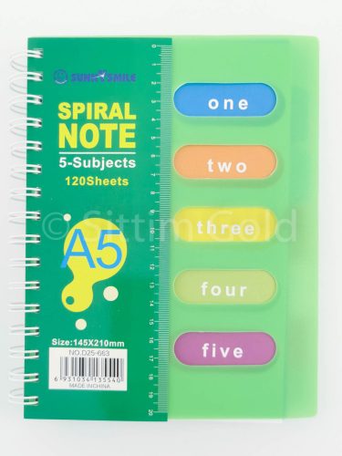 Project Book A/5 vonalas, vegyes színekben