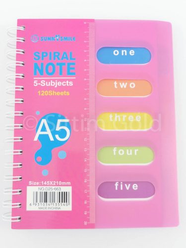 Project Book A/5 vonalas, vegyes színekben