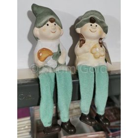 Kerámia gyerek, lógólábú, fiú-lány