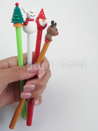 Karácsonyi kupakos toll különböző figurával
