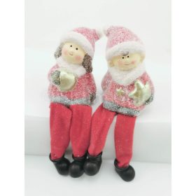 Kerámia Téli gyerek, lógó lábú dekoráció