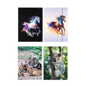 Gumis mappa A/4 állatos minta ló, tigris, coala