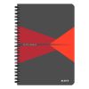 Spirálfüzet kockás LEITZ Office A/5 90 lapos PP borítóval piros