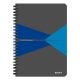 Spirálfüzet vonalas LEITZ Office A/5 90 lapos PP borítóval kék