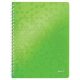Spirálfüzet vonalas LEITZ Wow A/4 80 lapos zöld