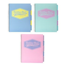   Spirálfüzet vonalas PUKKA PAD A/4 100 lapos Pastell regiszteres