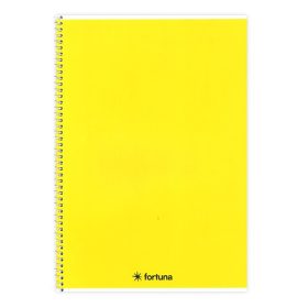 Spirálfüzet vonalas FORTUNA Monocolor A/5 70 lapos sárga