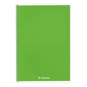 Spirálfüzet vonalas FORTUNA Monocolor A/4 70 lapos zöld