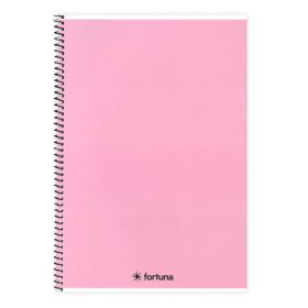   Spirálfüzet vonalas FORTUNA Monocolor A/4 70 lapos pasztell rózsaszín
