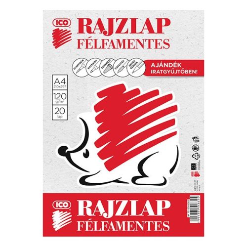 Rajzlap ICO Süni A/4 120 gr félfamentes 20 ív/csomag