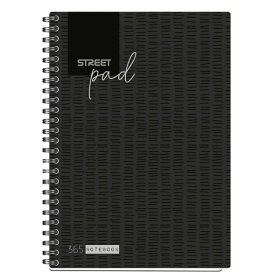 Spirálfüzet vonalas STREET Pad A/5 100 lapos fekete