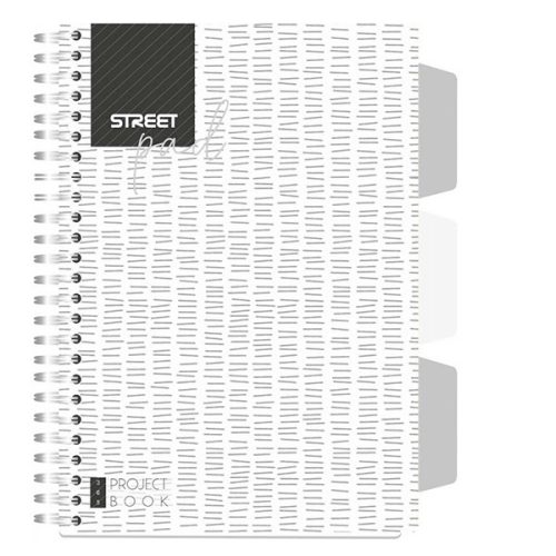 Spirálfüzet vonalas STREET Pad A/5 100 lapos regiszteres fehér