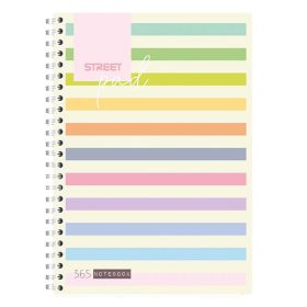  Spirálfüzet vonalas STREET Pad A/5 100 lapos világos csíkos