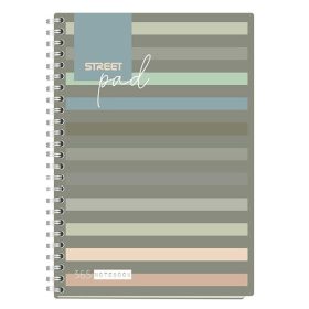   Spirálfüzet vonalas STREET Pad A/5 100 lapos sötét csíkos