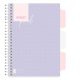 Spirálfüzet vonalas STREET Pad A/5 100 lapos regiszteres lila pöttyös