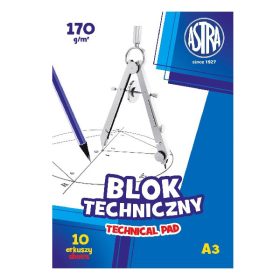 Rajztömb műszaki ASTRA PAP A/3 170 g 10 lapos