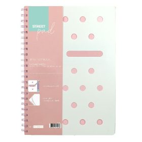   Spirálfüzet vonalas STREET Pad A/4 100 lapos pasztell rózsaszín