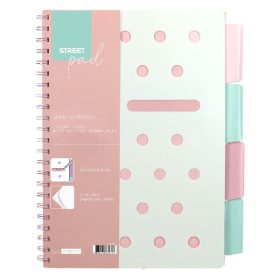   Spirálfüzet vonalas STREET Pad A/5 100 lapos regiszteres pasztell rózsaszín
