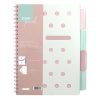 Spirálfüzet vonalas STREET Pad A/5 100 lapos regiszteres pasztell rózsaszín
