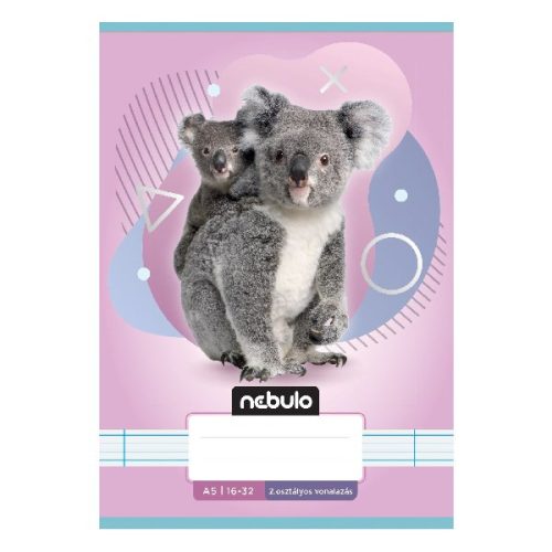 Füzet vonalas NEBULO A/5 32 lapos 16-32 2.osztályos Állatok 16 darabos