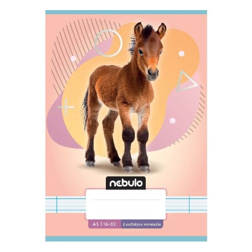 Füzet vonalas NEBULO A/5 32 lapos 16-32 2.osztályos Állatok 16 darabos