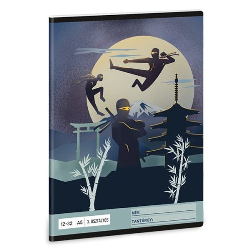 Füzet vonalas ARS UNA A/5 32 lapos 12-32 3. osztályos Ninjas in the Dark