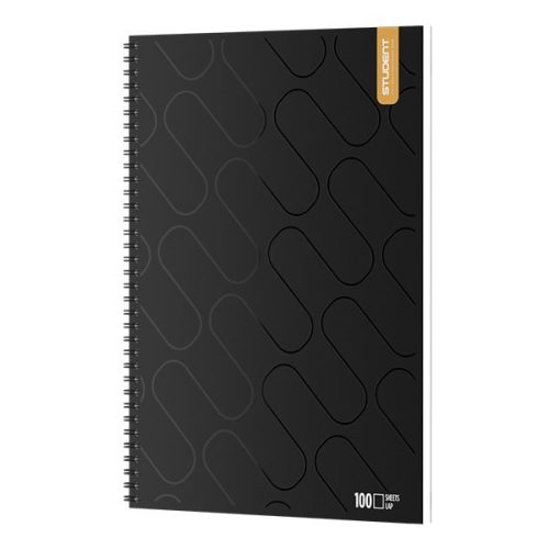 Spirálfüzet sima ICO Student Black Prémium A/4 100 lapos