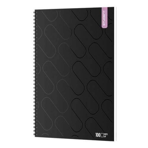 Spirálfüzet sima ICO Student Black Prémium A/4 100 lapos