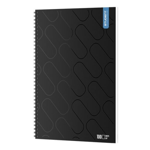 Spirálfüzet sima ICO Student Black Prémium A/4 100 lapos