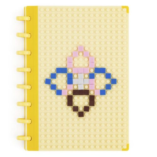 Spirálfüzet vonalas OXY lego design A/5 80 lapos sárga